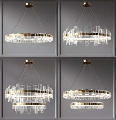 现代艺术吊灯3D模型下载